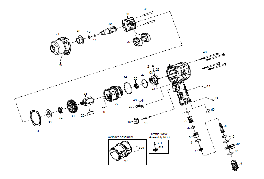 Låsering/Pakning f/518 4262 Luftnøgle #47+48