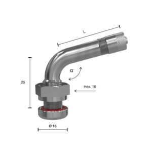 Fælgventil Nikkel 35 x Ø9,7mm 120°