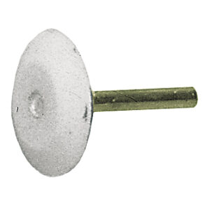 Discus sten Hvid Ø40x10 6mm Skaft t/Stålcord